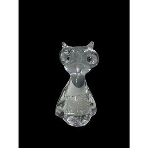 Vintage Himark glass owl paperweight